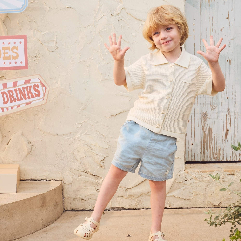 Petite Revery Cotton Knit Tee - Jet Stream