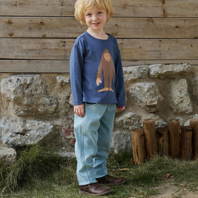 Petite Revery denim jeans for toddlers in dusk sky blue by PETITE REVERY