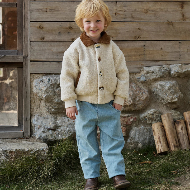 Petite Revery Denim Jeans Dusk Sky; light blue toddler denim bottoms by PETITE REVERY