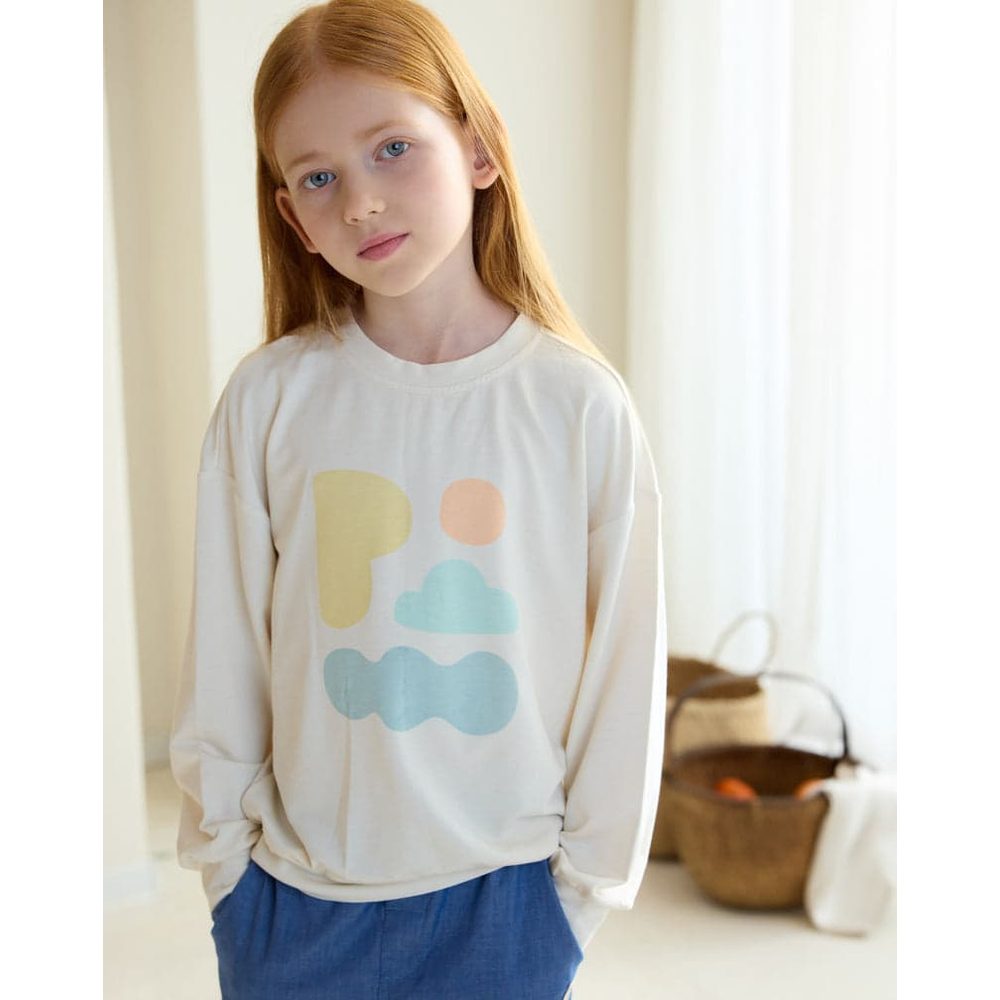 Petite Revery French Terry Drop Shoulder Long Sleeve Sweatshirt Jet Stream