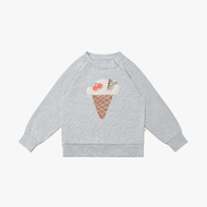 Petite Revery French Terry Raglan Long Sleeve Sweatshirt Fog Grey