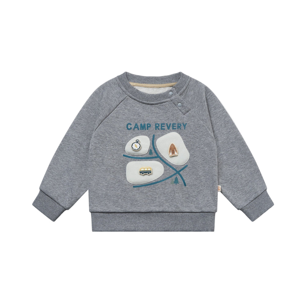 Petite Revery French Terry Raglan Sweatshirt Slate Gray