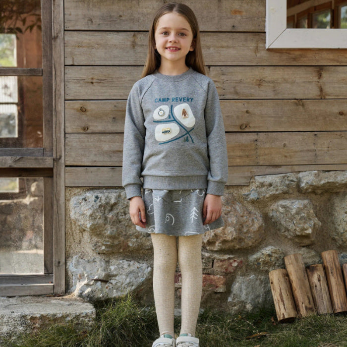 Petite Revery French Terry Raglan Sweatshirt Slate Gray