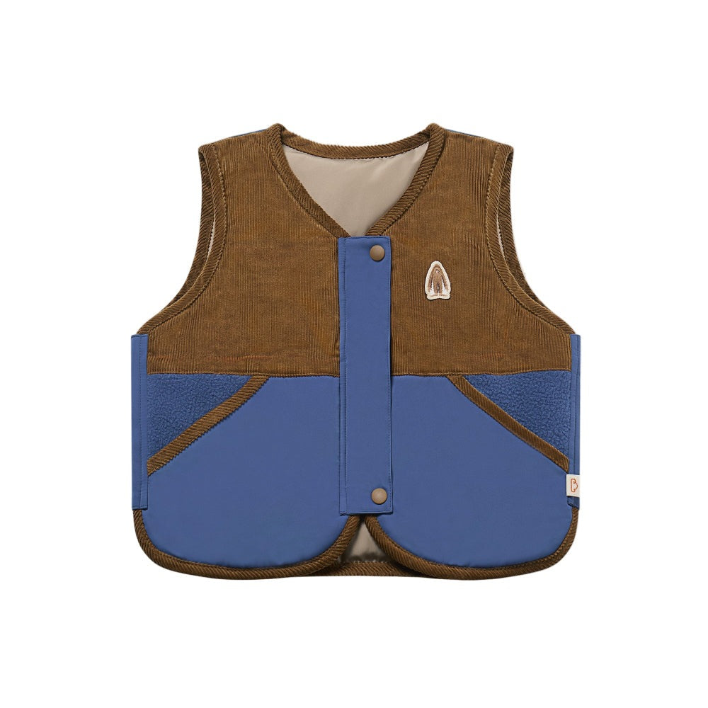 Petite Revery Polyester Down Vest Deep Sea Blue