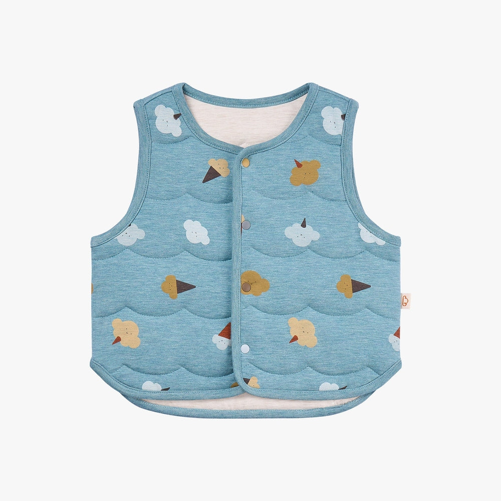 Petite Revery Quilted Reversible Vest Cloudy Cotton Candy