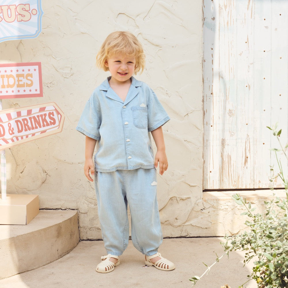 Petite Revery Short Sleeve Shirt - Chambray Denim 03