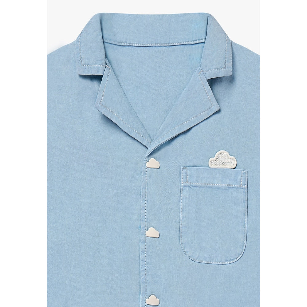 Petite Revery Short Sleeve Shirt - Chambray Denim 05