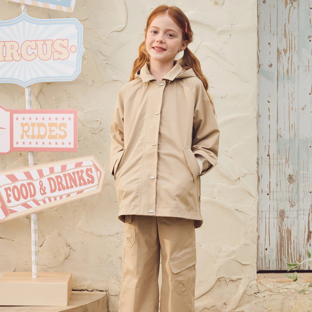 Petite Revery Twill Hooded Jacket - Sandy Neutral