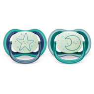 Philips Avent Ultra Air Pacifier Nighttime Sleeping Star And Moon 2 Pack (6-18M)