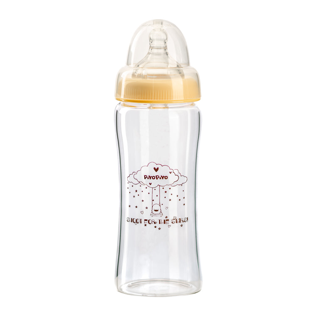 Piyo Piyo Duckling Wide Neck Glass Bottle (280 ml)