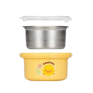 Piyo Piyo Stainless Steel Lunch Round Box Double Insulation 400 ml