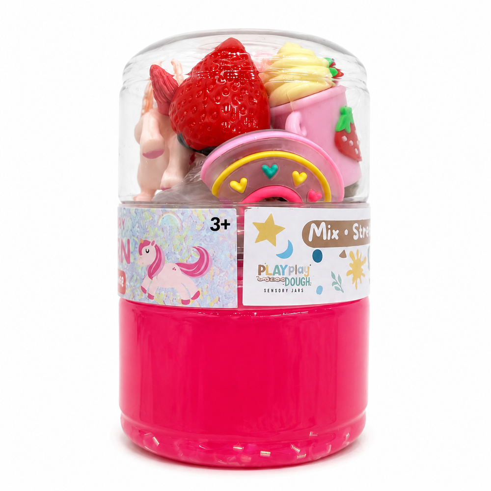 Play Play Dough DIY Strawberry Unicorn Clear Slime