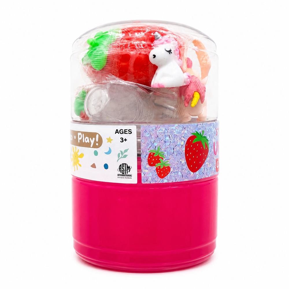 Play Play Dough DIY Strawberry Unicorn Clear Slime