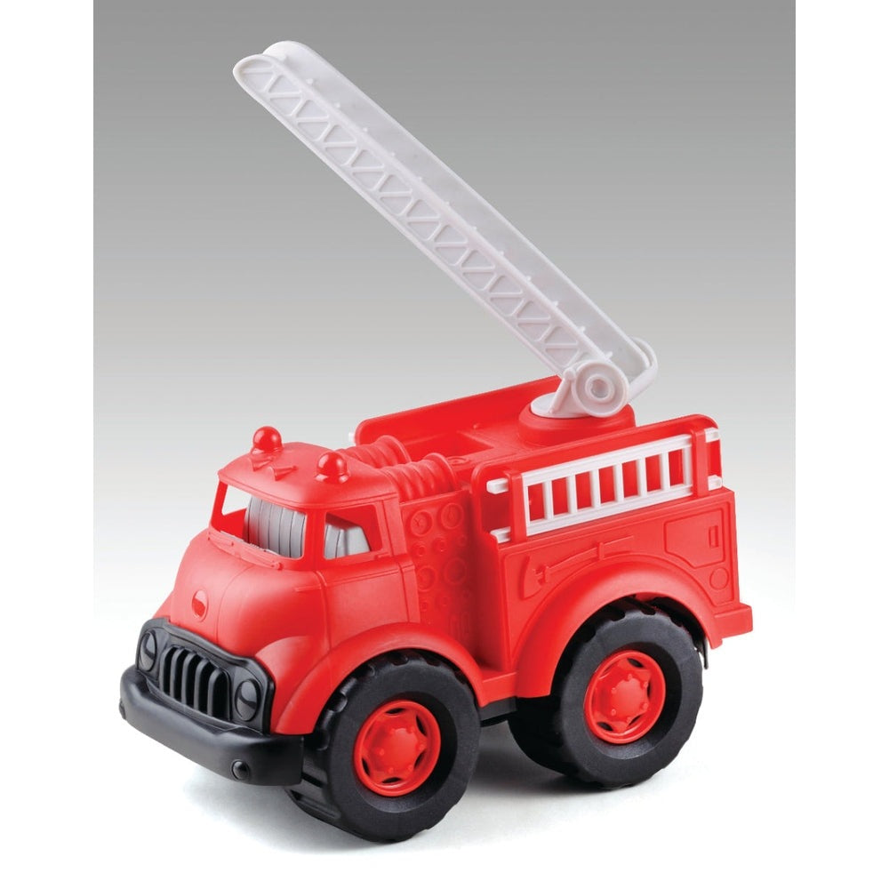 Playwell fire engine toy in red recycled plastic with white extendable ladder