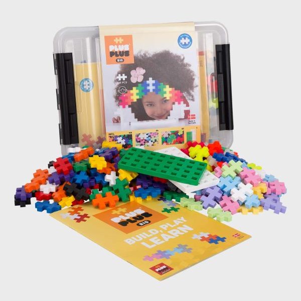 Plus-Plus Big Storage Box Mix 200 pcs with colorful interlocking puzzle pieces and storage case
