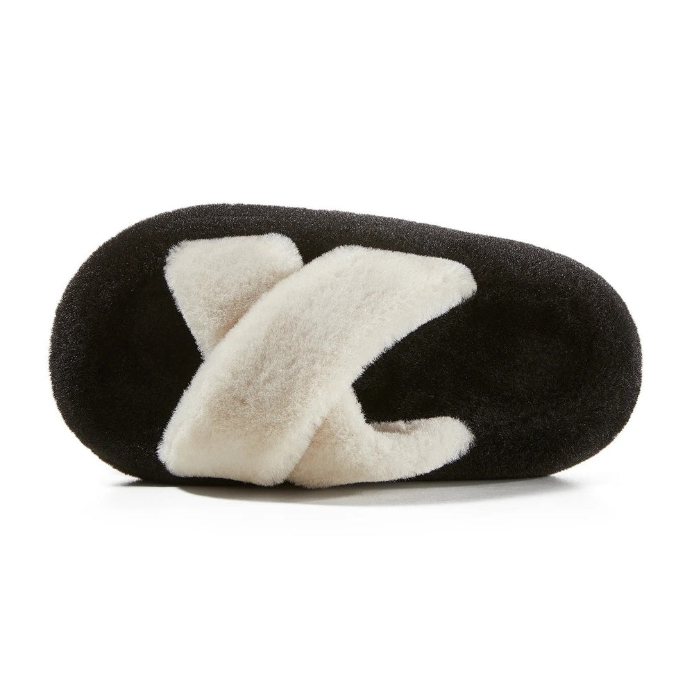 Posee Cross Strap Plush Fashion Slippers Panada