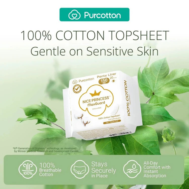 Purcotton MaxGuard Panty Liner 150mm 20Pads
