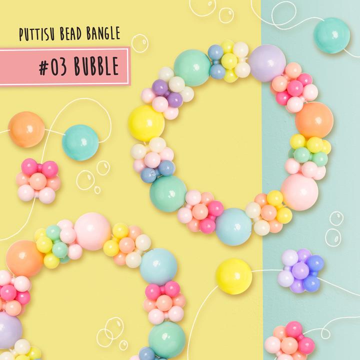 Puttisu Bead Bangle 03 Bubble pastel multicolor bubble bead bracelets