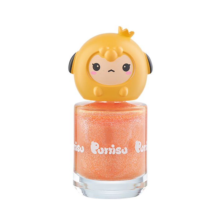 Puttisu Pangpang Nail Polish Bling in orange glitter with yellow chick topper cap