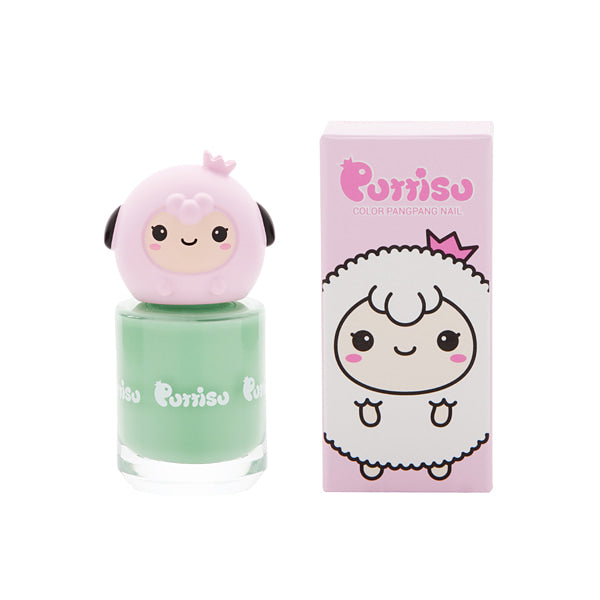Puttisu Panggpang Nail Polish C04 Angel bottle and box; pastel green bottle with pink angel cap