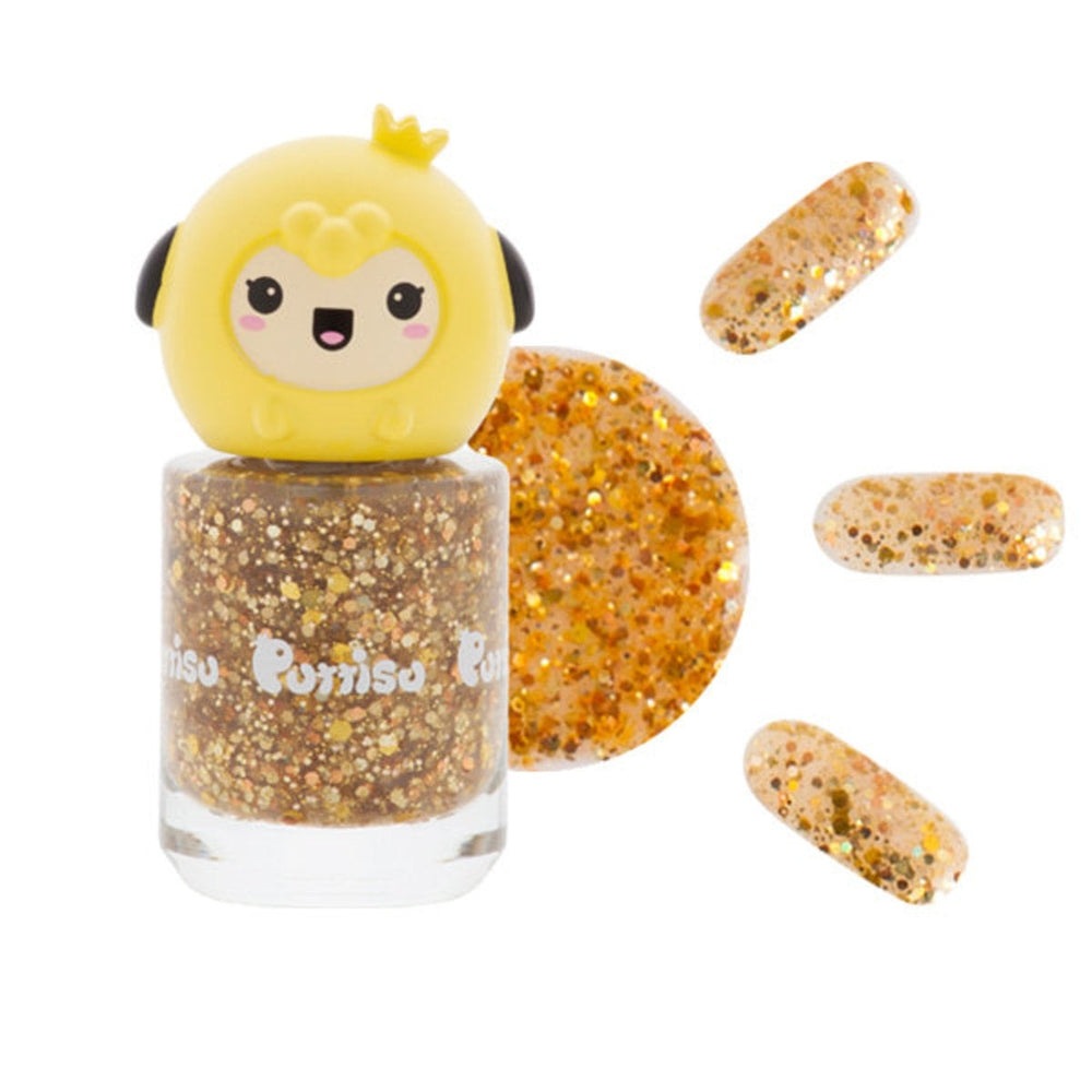 PUTTISU Puttisu Pangpang nail polish glitter G10 Golden Master Key bottle with yellow mascot cap