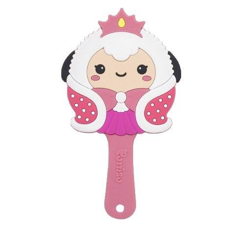 Puttisu Princess hand mirror with pink handle and cute princess face design for kids