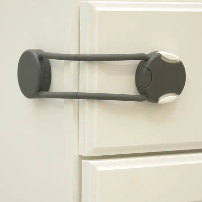 Qdos adhesive flexible multi-lock gray cabinet door lock for baby safety