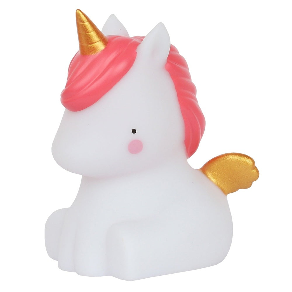 Qhouse Kids Little Light unicorn night light, white body with pink mane and gold horn