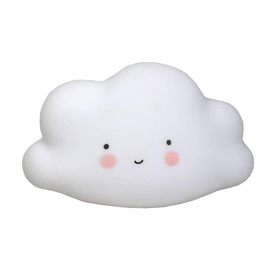 Qhouse Kids Mini Cloud Light White, cloud-shaped night light with a cute smiling face
