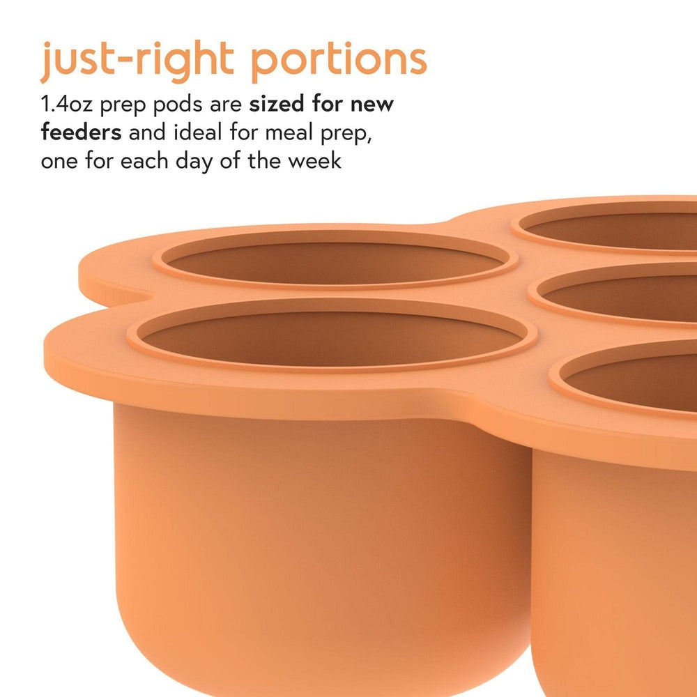 Quark Chiill silicone baby food freezer tray with lid, orange, 7x40ml portions