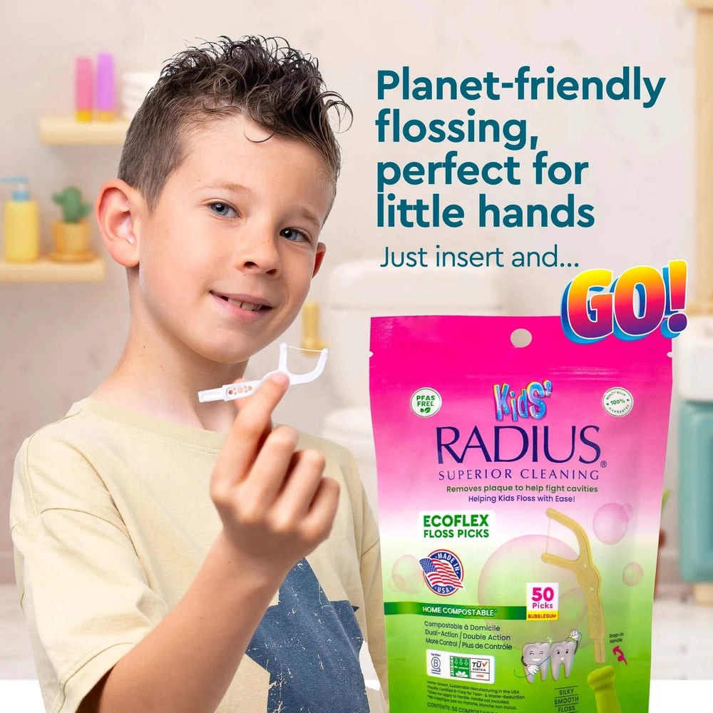Radius EcoFlex Floss Pick Bubble Gum