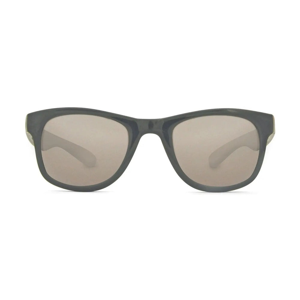 Real Shades Surf Sunglasses Kids Black with gray lenses, shown on white background.