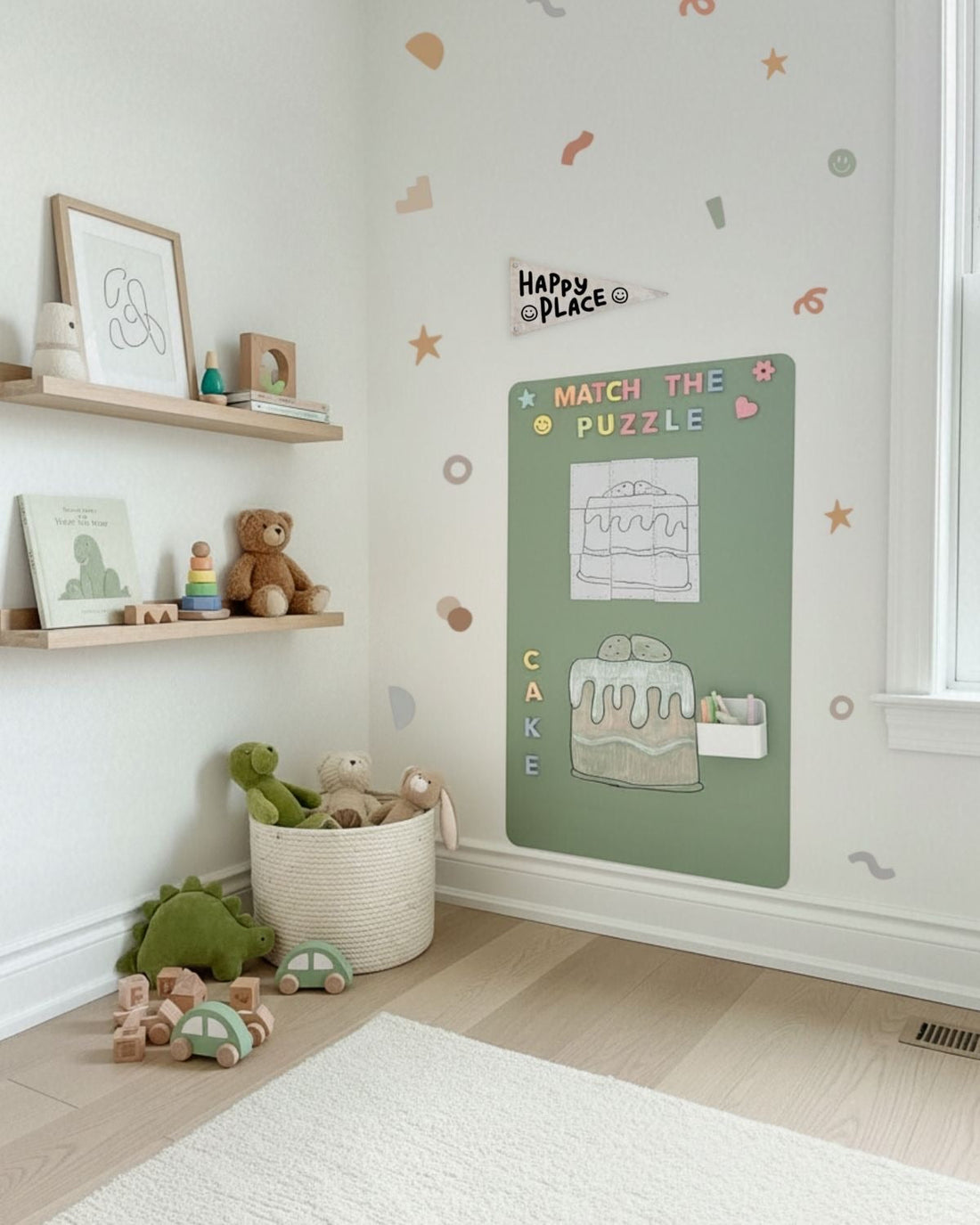 Cherrypick Magic Playwall rectangle magnetic wall decal in Sage Green