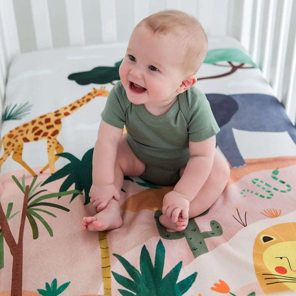 Rookie Humans Cotton Sateen Crib Sheet In The Savanna