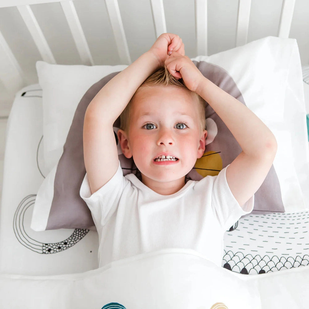 Rookie Humans toddler pillowcases 2-pack Underwater Love in white with ocean-themed prints.