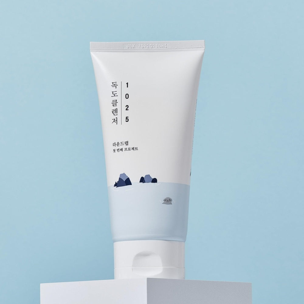 Round Lab 1025 Dokdo Cleanser 150 ml tube with pale blue coastal illustration