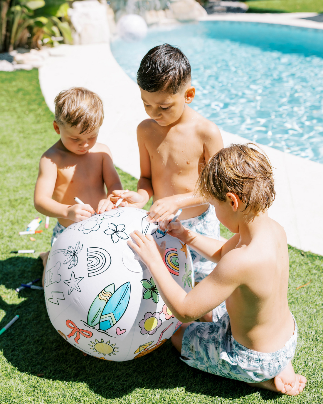 Cherrypick Design Your Own Beach Ball Kit kids colouring poolside