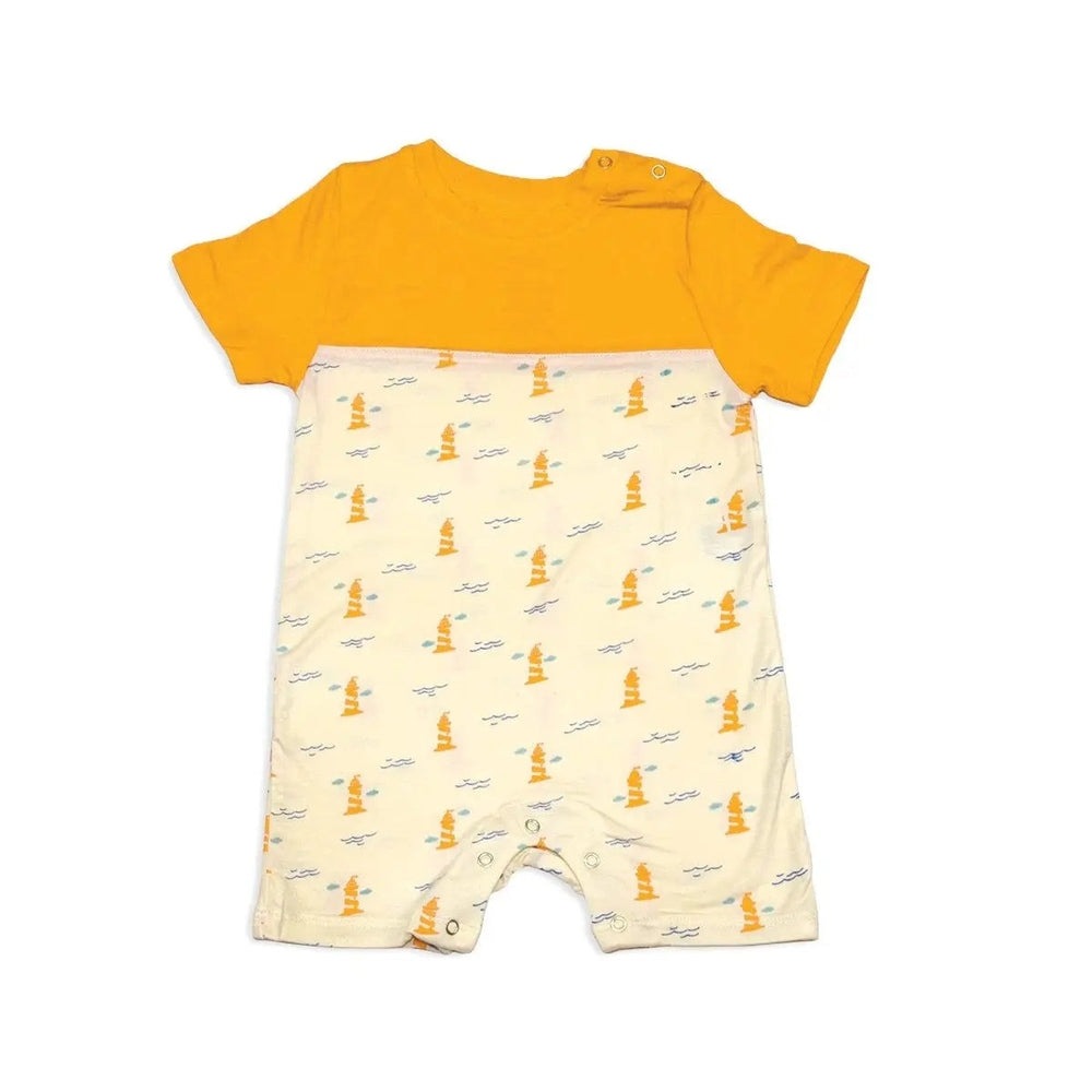 Silkberry Baby Bamboo Short Sleeve Romper Lighthouse