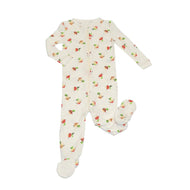 Silkberry Baby Organic Cotton Zip Up Footies Rad Radish Print