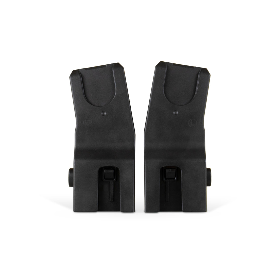 Silver Cross Nia Universal Car Seat Adaptors in Black - adaptor pair front view