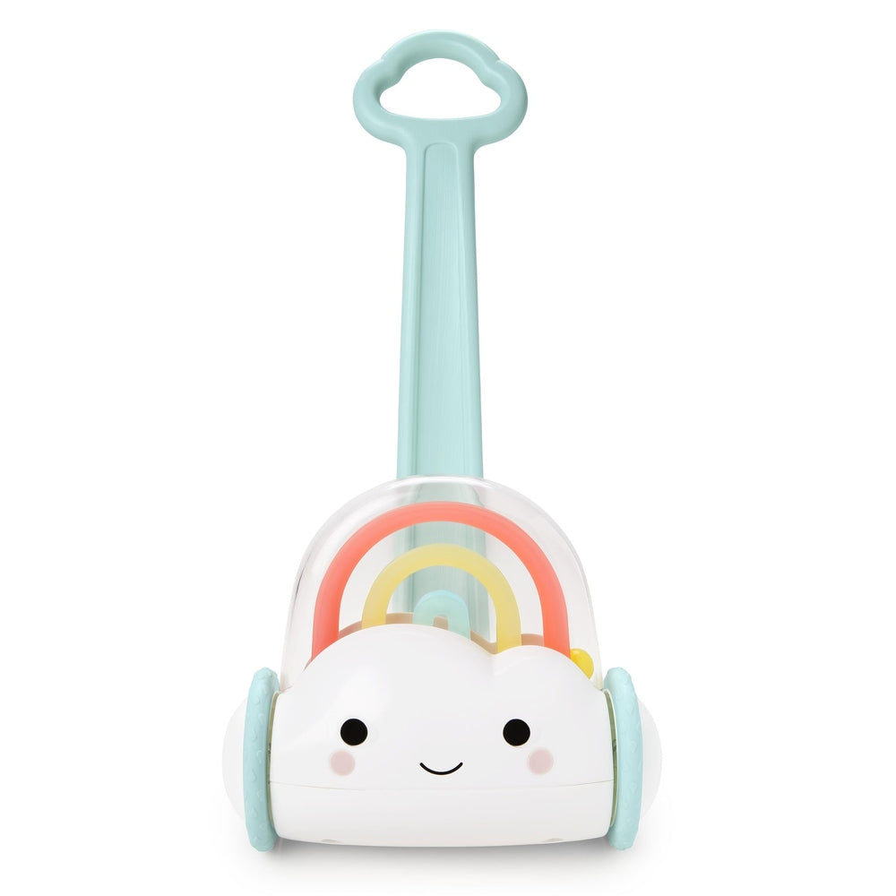 Skip Hop Silver Lining Cloud Rainbow push toy with pastel arches and mint handle