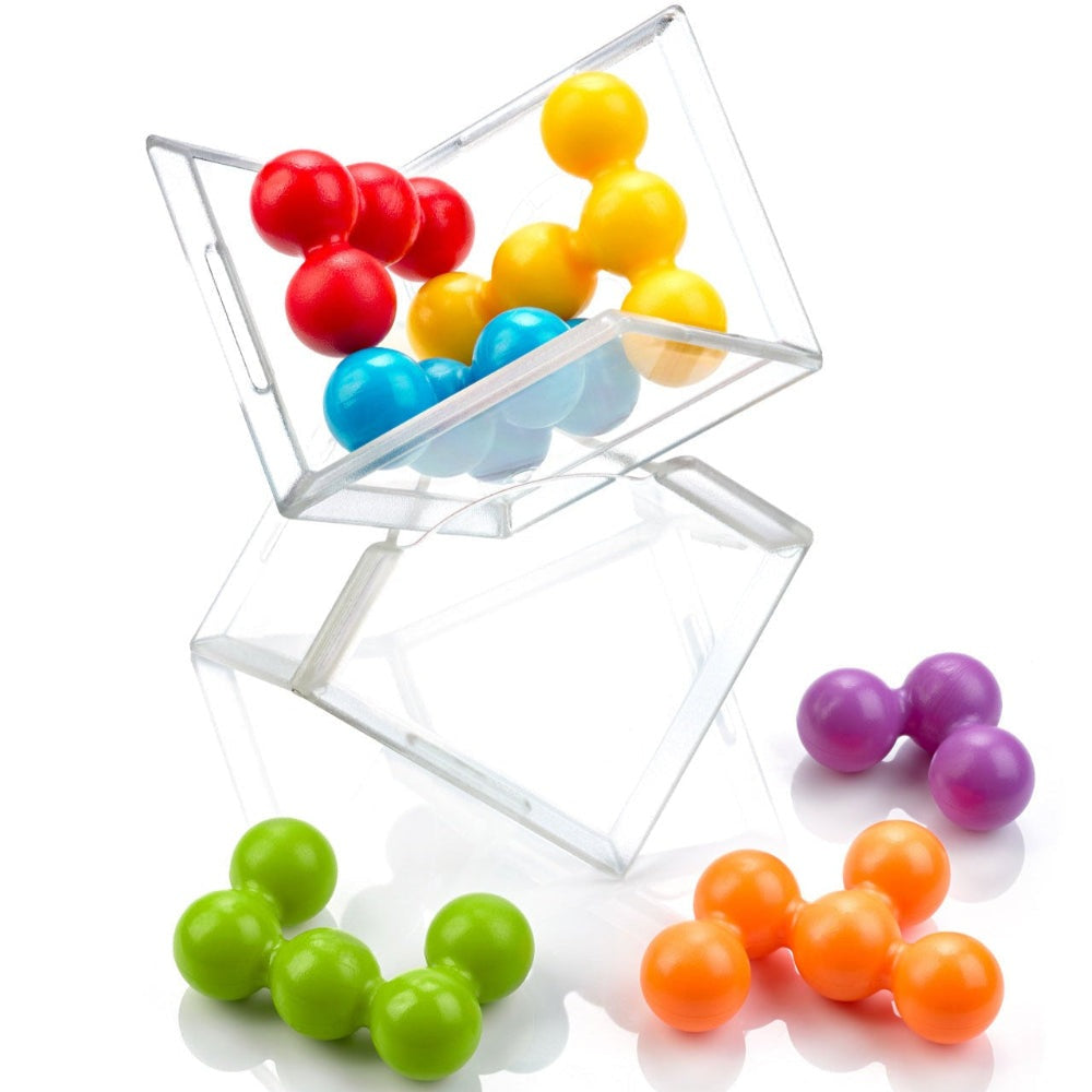 Smart Games Cube Puzzler Pro puzzle in a clear cube with multicolor balls (red, yellow, blue, green, orange, purple)