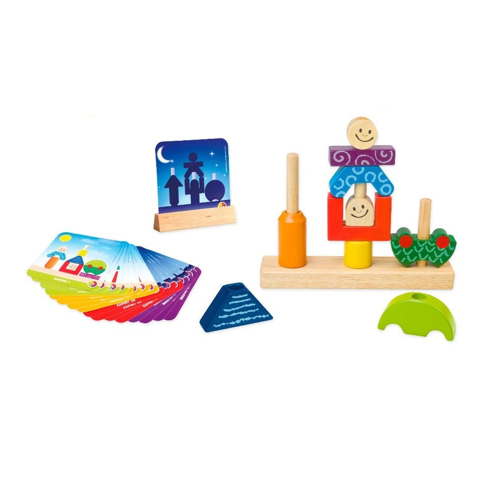 Smart Games Day & Night wooden educational toy set with colorful cards and stackable pieces