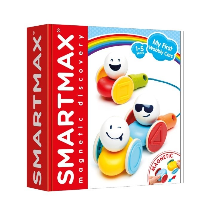 SMARTMAX My First Wobbly Cars magnetic toy set with colorful cars and wheels for ages 1–5