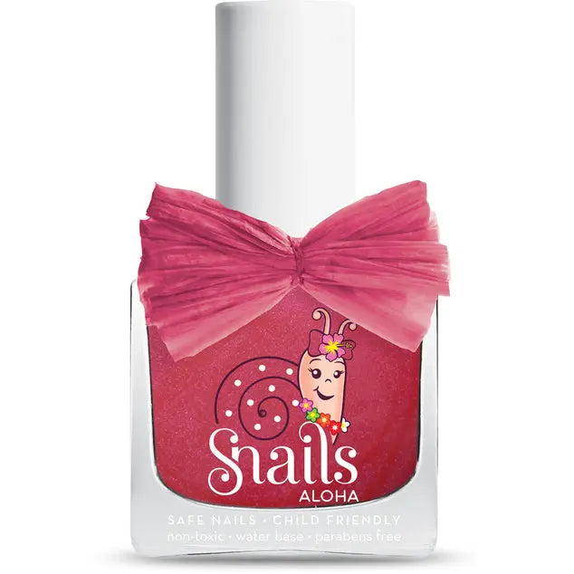Snails Nail Polish Aloha Collection pink glitter bottle with a large pink bow by STORTZ TOYS