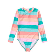 Snapper Rock Sunset Stripe Ls Surf Suit