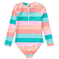 Snapper Rock Sunset Stripe Ls Surf Suit