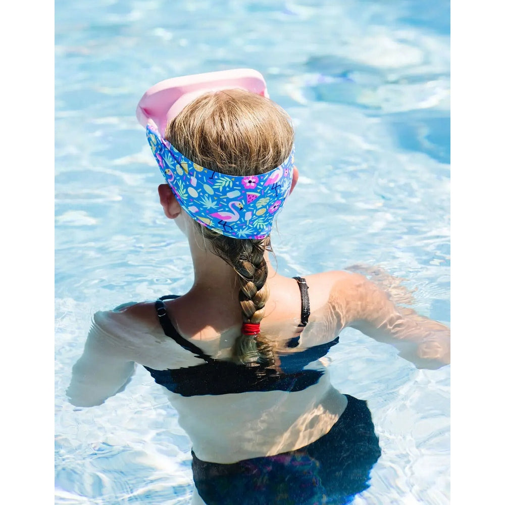 Splash Flamingo Pop Swim Mask Goggles for Adults in Blue Flamingo Print