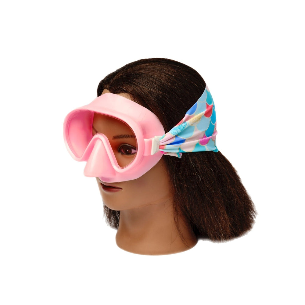 Splash Mermaid Youth Swim Mask Goggles in Pink with Mermaid-Scale Headband