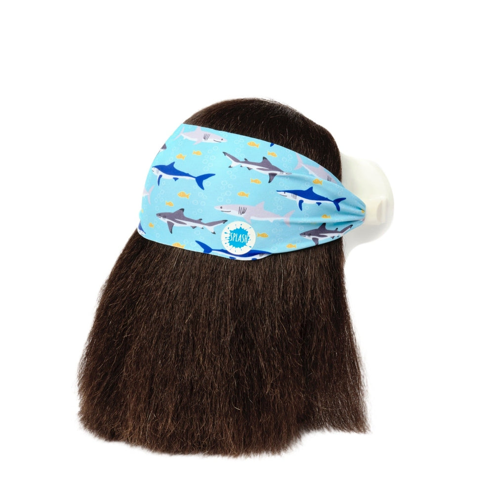 Splash Youth Shark Attack Swim Mask Goggles in Light Blue with Shark Pattern